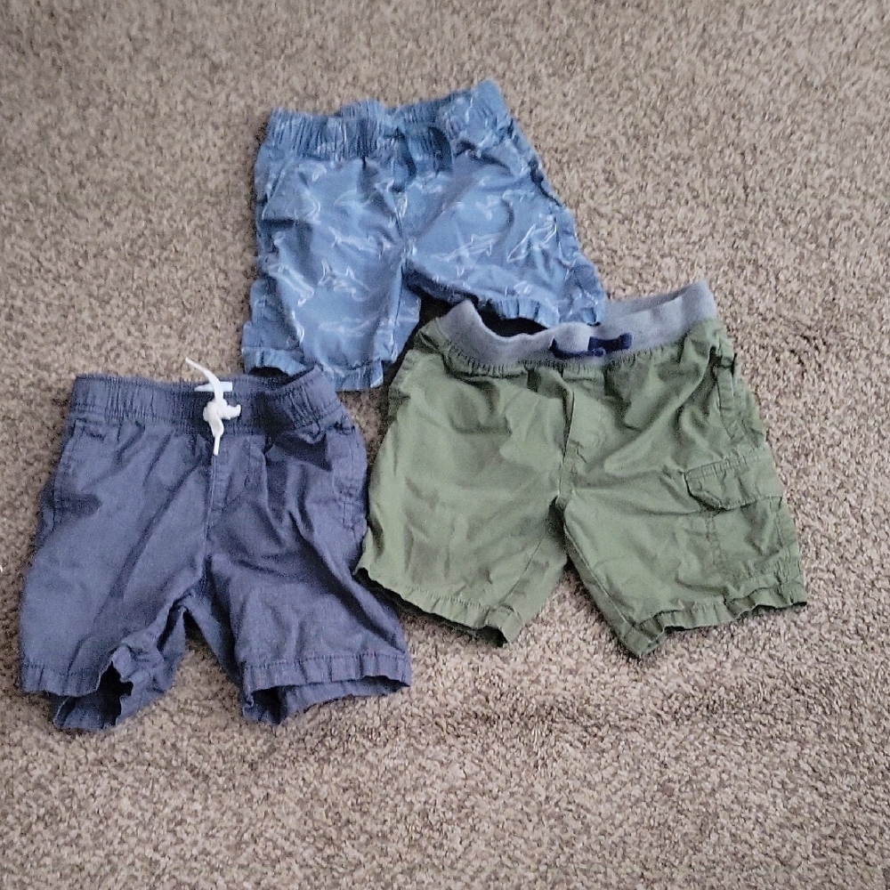 Set of Three Boys' Shorts - Blue, Green, Gray